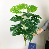 Christmas Gift 75cm 24 Heads Large Artificial Monstera Tropical Plants Fake Palm Tree Leaves Plastic Jungle Foliage for Home Garden Decoration