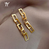 2023 New Retro Metal Chain Pendant Long Earring For Woman Fashion Korean Jewelry Christmas Party Hip Hop Girl's Unusual Earrings