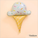 Cifeeo 1set Ice Cream Donut Lip Popcorn Candy Foil Balloons Baby Shower Happy Birthday Party Decoration Balloon Boy Girl Kid Cute Toys