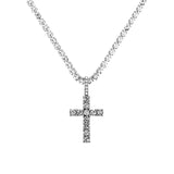 Punk Hip Hop Rhinestone Cross Pendant Necklace for Women Men Bling Iced Out Crystal Chain Choker Necklace Jewelry On The Neck