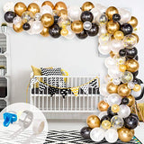 Christmas Gift 123Pcs Black White Gold Balloons Arch Balloon Garland Kit For Engagement Wedding Birthday Baby Shower Engagement Party Decor