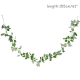 155cm Artificial Plants Eucalyptus Garland Rose Rattan Leaves string Fake Plants Home Decor Vines wreath Vertical Garden decor