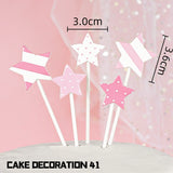 Back to school supplies  Cifeeo  Dream Girl Unicorn Birthday Cake Topper Doll Decoration Pink Rainbow Five Pointed Star Plug-In Happy Birthday Cake Decoration