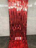 Christmas Gift Mirror PVC Reflective Sequin Curtain Wedding Background Decoration Curtain DIY Holiday Party Stage Supplies Interior Decoration