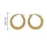 European and American Temperament Woven Twist Metal Hoop Earrings For Woman Goth Girls Simple Accessories Korean Fashion Jewelry