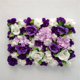 Christmas Gift 60x40cm Artificial Flowers DIY Wedding Decoration Flower Wall Panels Silk Rose Flower Purple Romantic Wedding Backdrop Deco