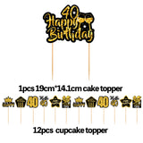 30 40 50 60 Years Old Cupcake Toppers Birthday Party Anniversary Adult 30th 40th 50th 60th Birthday Cake Decorations Supplies