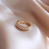 2023 new fashion simple pearl opening ring South Korean women exquisite jewelry student index finger ring girlfriends Gift Ring