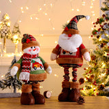 Stretchable Christmas Santa Claus Dolls Snowman Elk Toys Christmas Kids Gifts Xmas Tree Ornaments Home Decors Navidad Natal 2022