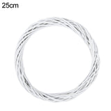 10-30cm White Rattan Wreath Ring DIY Easter Egg Decor Artificial Flower Garland Happy Easter Party Gifts Wedding Home Decoration