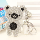 Heart Keychain Leather Tassel Key Holder Metal Crystal Key Chain Keyring Charm Auto Pendant Gift