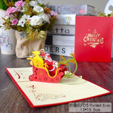 Christmas Card Santa Ride Xmas Festival New Year Card Winter Holiday Greeting Cards with Envelopes