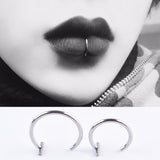 Cifeeo 5Pcs Lip Nose Rings Neutral Punk Lip-shaped Ear Nose Clip Fake Diaphragm with Perforated Lip Hoop Body Jewelry Steel Ring