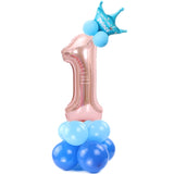 14 pcs Number Balloon Stand Foil Digital Balloons With Crow Wedding Birthday Party Decorations Kids Boy Girl Baby Shower Balloon