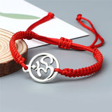 Christmas Gift Handmade Bracelet OM Symbol Charm Red Black Braided Rope String Adjustable Bracelets for Women Men Friendship Lucky Jewelry Gift