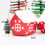 Christmas Gift 1set House Shape Christmas Candy Gift Bags With Ropes Xmas Tree Cookie Bags Merry Christmas Guests Packaging Boxes Party Decor
