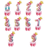 15PCS Number Foil Balloons Digit Birthday Balloons Decoration Number Balloon Happy Birthday Party Decorations Kids Pink Ballon