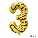 Christmas Gift 32Inch Donut Digital Foil Balloon Christmas Fruit Ice Cream Helium Balloon Birthday Party Decoration Kids Digital Balloon Showe