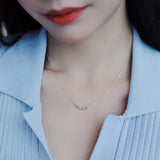 Golden Bean Necklace For Women's Light Luxury Niche Design Sense 2021 New Clavicle Chain High Sense Simple Accessories Summer