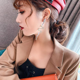 Cifeeo Long Tassel Crystal Drop Earrings for Women Shiny Snake Shape Rhinestone Dangle Earring Weddings Fashion Jewelry Gifts
