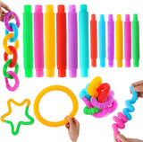 Cifeeo Mini Color Pull Telescopic Tube Popular Sensory Toys Adult Restless Children Decompression Vent Plastic Bellows Squeeze Toys