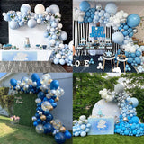 158Pcs/set Blue White Sliver Balloons Arch Moon Star Foil Helium Ballons Garland for Baby Shower Birthday Party Decor Supplies
