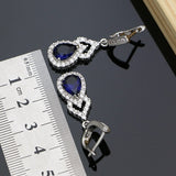 Back to school Cifeeo  Blue Stone White Earrings Jewelry For Bridal Charm Earrings Fashion Korea Jewelry