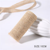 2M/Roll Natural Jute Burlap Hessian Ribbon Wedding Party New Year Home Decorations DIY Scrapbooking Crafts Gift Wrapping Tape