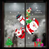 Merry Christmas Tree Santa Claus Snowman  Window Paste Sticker Winter  New Year Party Xmas Home Decoration Noel Natal Kerst