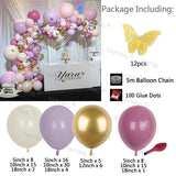 Cifeeo 1Set Pink Purple Balloons Garland Arched Kit Butterfly Birthday Chrome Gold Air Globos Wedding Baby Shower Party Decors Supplies