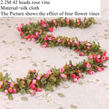 Christmas Gift Zerolife Artificial Decor Rose Silk Flower Garland For Wedding Decoration Dried Vines Home Garden Christmas Flower  Decorations
