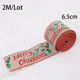 Christmas Gift 2M/5M Christmas Red Car Ribbon 5cm Wide Merry Xmas Crafts Ribbon for DIY Christmas Gift Wrapping Home Wreath Bow Decoration