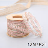 10M/Roll Vintage Jute Burlap Rolls Hessian Ribbon With Lace Wedding Party Xmas New Year  Decoration DIY Craft Gift Wrapping