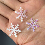 Christmas Gift 2cm Snowflakes 300pcs White Plastic Artificial Snow Christmas Tree Decoration For Home Party Table DIY Handmade Gift Crafts