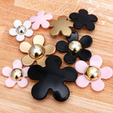 Christmas Gift 20PC/lot Flower Resin Mix Size Pink White Blak Color New Kawaii Resin Pendant Flower DecorationFor Fashion Resina Crafts