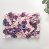 Christmas Gift 60x40cm Artificial Flowers DIY Wedding Decoration Flower Wall Panels Silk Rose Flower Purple Romantic Wedding Backdrop Deco