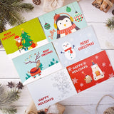 Christmas Card Santa Ride Xmas Festival New Year Card Winter Holiday Greeting Cards with Envelopes