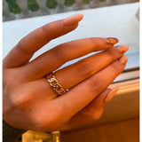 Cifeeo Gold Color Round Geometric Finger Rings Set for Women 2023 Classic Circle Open Ring Joint Ring Female Jewelry