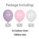 1set Baby Pink Purple Arch Garland Kit DIY Balloons Set Party Background Decoration Latex Baloon Birthday Wedding Globos Baptism
