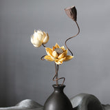 1pc,Real Natural Dried Pressed Lotus Flower,Decorative Handmade Water Lily Flower Branch,Table Decoration For Home,Living Room