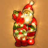 Christmas Gift Santa Claus Led Suction Cup Window Hanging Lights Christmas Decorative Atmosphere Led Curtain Lights for Home Outdoor Wedding