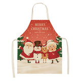 Linen Merry Christmas Apron Christmas Decorations for Home Kitchen Accessories Natal Navidad  New Year Christmas Gifts