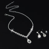 Christmas Gift Bridal Jewelry Sets Silver Color Necklace Sets Rhinestone Wedding Jewelry Parure Bijoux Femme OL Dress Accessories