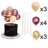 10PCS/PACK 5 Inch Balloon Cake Topper Metallic Confetti Latex Balons For Birthday Baby Shower Wedding Jungle Party Decoration