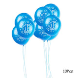 Birthday Party Decors Blue Latex Balloon Disposable Tableware 1st Kids Baby Shower Decoration Supplies Boy Birthday Party Globos