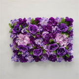 Christmas Gift 60x40cm Artificial Flowers DIY Wedding Decoration Flower Wall Panels Silk Rose Flower Purple Romantic Wedding Backdrop Deco