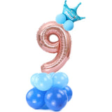 14 pcs Number Balloon Stand Foil Digital Balloons With Crow Wedding Birthday Party Decorations Kids Boy Girl Baby Shower Balloon