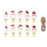 6pcs/lot Christmas Wood Clips santa snowman deer shape Christmas Party Photo Clips Clothespins New Year Decoration Photo Pegs