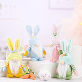 Cute Easter Long Ears Dolls Bunny No Face Doll Pink Yellow Green Blue Easter Decoration Ornaments Home Decor Gift For Children