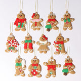 Christmas Gift 6/12Pcs Cute Funny Christmas Tree Decoration Hanging Pendant Gingerbread Man Xmas Tree Decor Ornament 2021 Newest Kid Gift